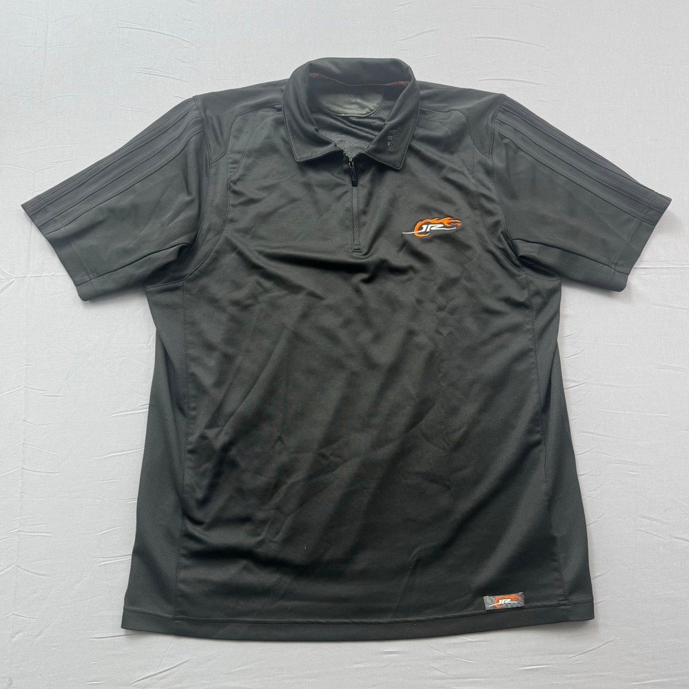 Adidas Dale Jr Racing Short Sleeve Polo Shirt Men's L Black 3 Stripe